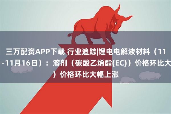 三万配资APP下载 行业追踪|锂电电解液材料（11月10日-11月16日）：溶剂（碳酸乙烯酯(EC)）价格环比大幅上涨